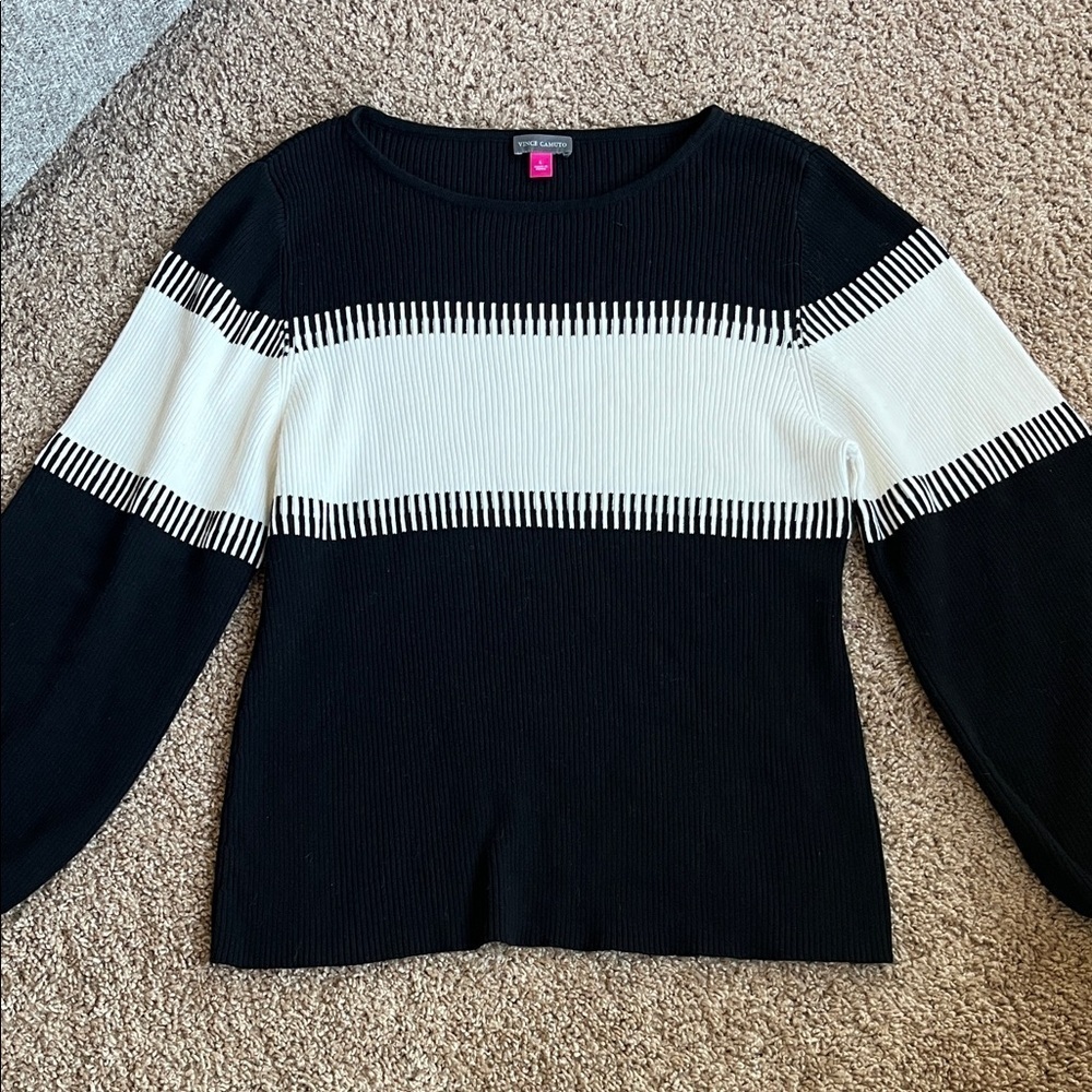 Vince Camuto Black and Cream Sweater - Picture 2 of 9